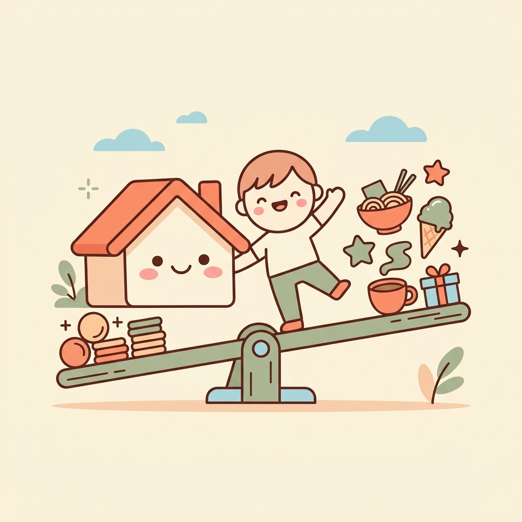 房貸平衡插畫
